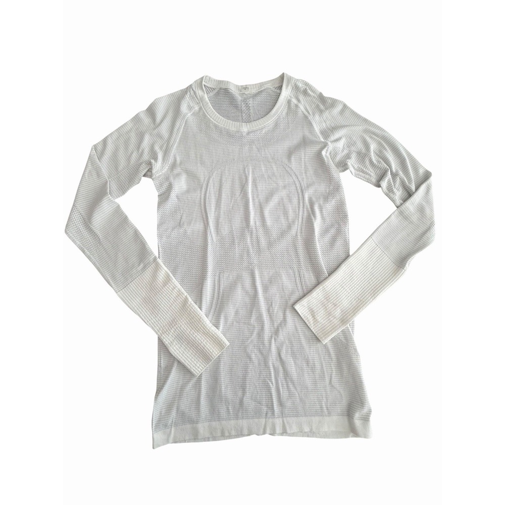 Lululemon Swiftly Womens Size 6 White Top Tech Long Sleeve Activewear #JJJ4-3